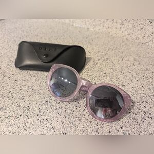 Diff Polarized Purple Glitter Sunglasses